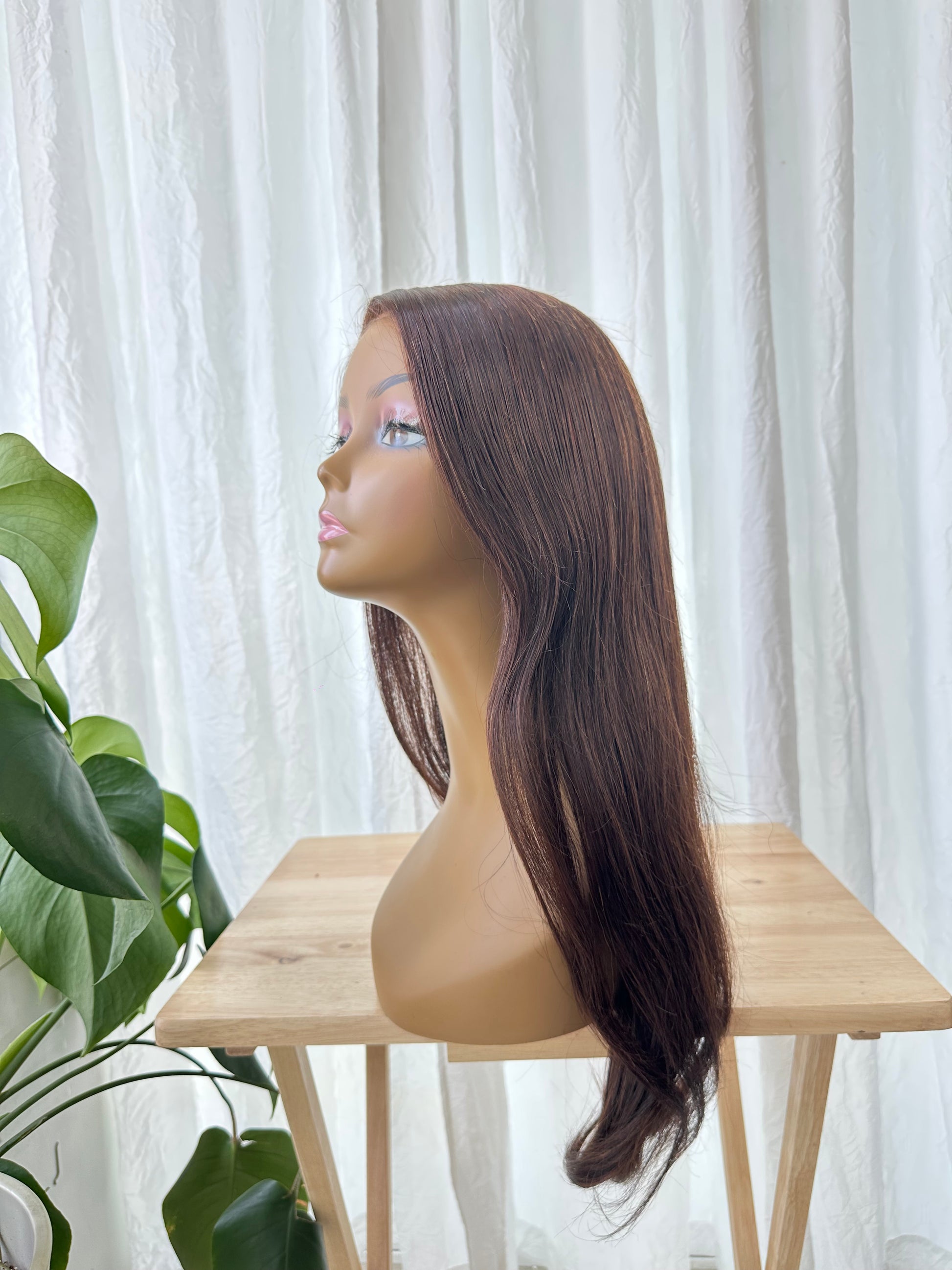 WowAfrican Reddish Brown Silky Straight 6in Fitted Glueless HD Lace Wig [GW02]